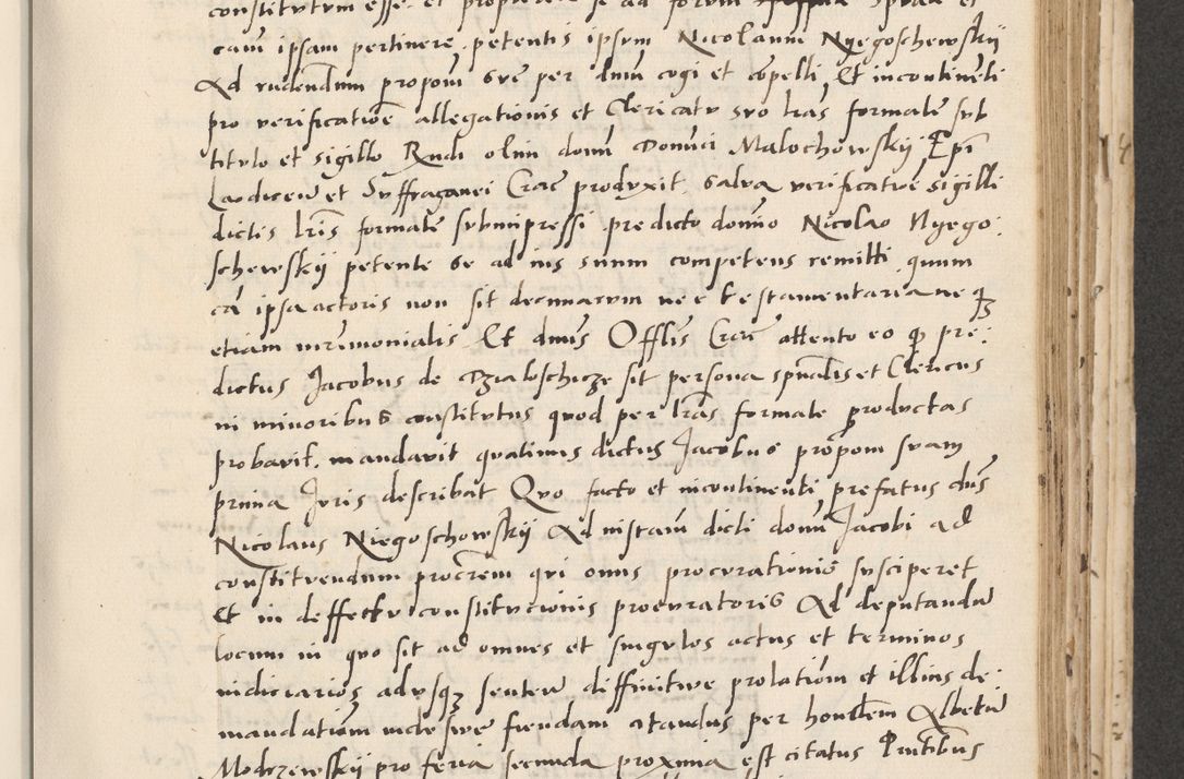 Zdjęcie nr 289 dla obiektu archiwalnego: Acta actorum causarum, sentenciarum et obligacionum coram reverendo patre domino Paulo Crassowsky Warssoviensi et Omnium Sanctorum preposito, canonico et officiali generali Cracoviensi ad annum Domini millesimum quingentesimum quadraresimum quatrum, cuius indicio est secunda pontificatus sanctissimi in Christo patris et domini nostri domini Pauli divina providencia pape tercii anno ipsius decimo, a die ac mense infrascriptis feliciter continuantur