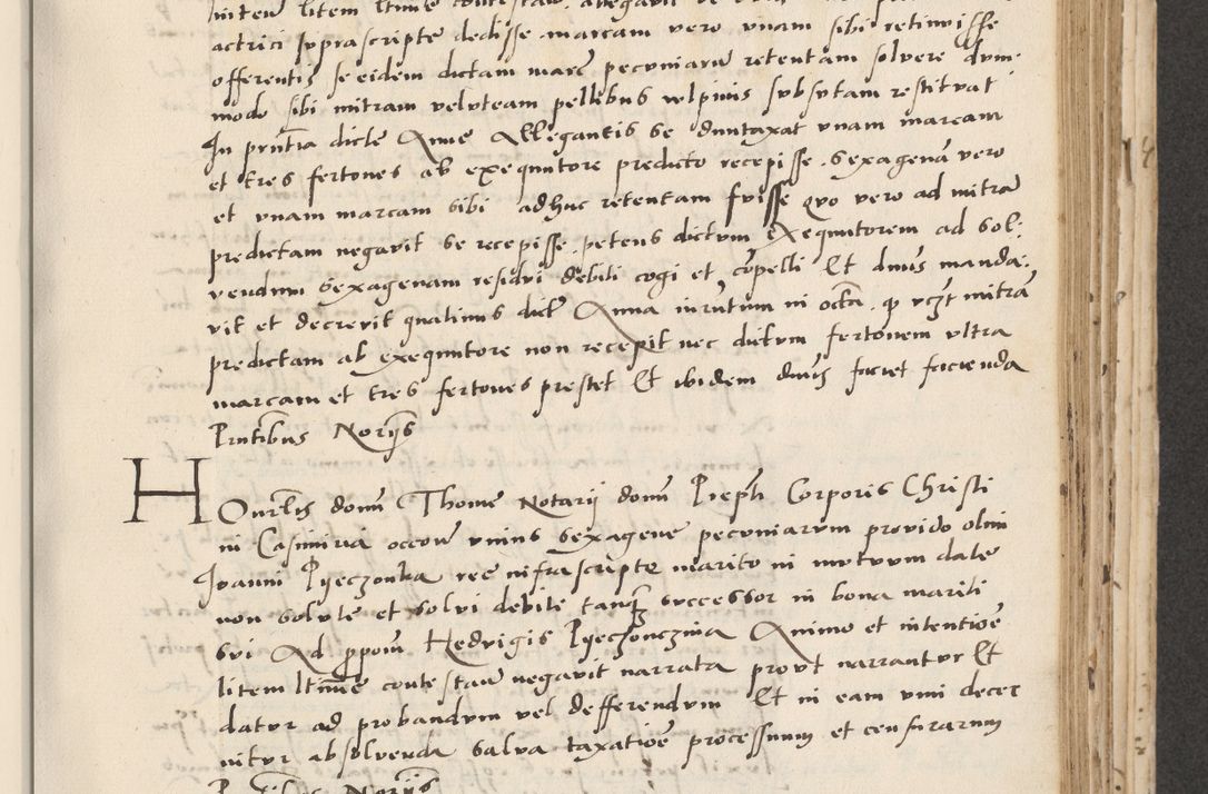 Zdjęcie nr 287 dla obiektu archiwalnego: Acta actorum causarum, sentenciarum et obligacionum coram reverendo patre domino Paulo Crassowsky Warssoviensi et Omnium Sanctorum preposito, canonico et officiali generali Cracoviensi ad annum Domini millesimum quingentesimum quadraresimum quatrum, cuius indicio est secunda pontificatus sanctissimi in Christo patris et domini nostri domini Pauli divina providencia pape tercii anno ipsius decimo, a die ac mense infrascriptis feliciter continuantur