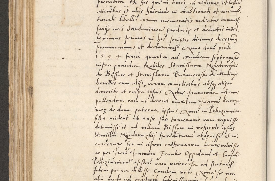 Zdjęcie nr 278 dla obiektu archiwalnego: Acta actorum causarum, sentenciarum et obligacionum coram reverendo patre domino Paulo Crassowsky Warssoviensi et Omnium Sanctorum preposito, canonico et officiali generali Cracoviensi ad annum Domini millesimum quingentesimum quadraresimum quatrum, cuius indicio est secunda pontificatus sanctissimi in Christo patris et domini nostri domini Pauli divina providencia pape tercii anno ipsius decimo, a die ac mense infrascriptis feliciter continuantur