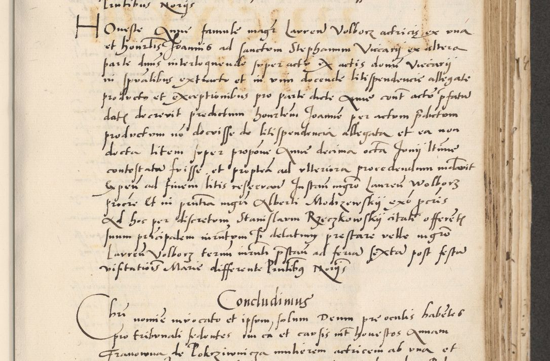 Zdjęcie nr 277 dla obiektu archiwalnego: Acta actorum causarum, sentenciarum et obligacionum coram reverendo patre domino Paulo Crassowsky Warssoviensi et Omnium Sanctorum preposito, canonico et officiali generali Cracoviensi ad annum Domini millesimum quingentesimum quadraresimum quatrum, cuius indicio est secunda pontificatus sanctissimi in Christo patris et domini nostri domini Pauli divina providencia pape tercii anno ipsius decimo, a die ac mense infrascriptis feliciter continuantur