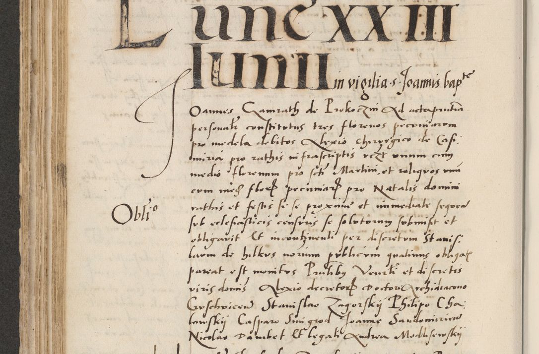 Zdjęcie nr 276 dla obiektu archiwalnego: Acta actorum causarum, sentenciarum et obligacionum coram reverendo patre domino Paulo Crassowsky Warssoviensi et Omnium Sanctorum preposito, canonico et officiali generali Cracoviensi ad annum Domini millesimum quingentesimum quadraresimum quatrum, cuius indicio est secunda pontificatus sanctissimi in Christo patris et domini nostri domini Pauli divina providencia pape tercii anno ipsius decimo, a die ac mense infrascriptis feliciter continuantur