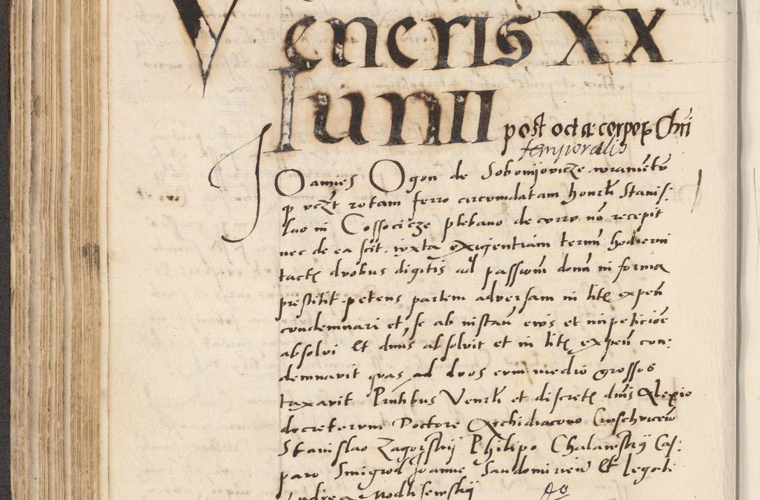 Zdjęcie nr 266 dla obiektu archiwalnego: Acta actorum causarum, sentenciarum et obligacionum coram reverendo patre domino Paulo Crassowsky Warssoviensi et Omnium Sanctorum preposito, canonico et officiali generali Cracoviensi ad annum Domini millesimum quingentesimum quadraresimum quatrum, cuius indicio est secunda pontificatus sanctissimi in Christo patris et domini nostri domini Pauli divina providencia pape tercii anno ipsius decimo, a die ac mense infrascriptis feliciter continuantur