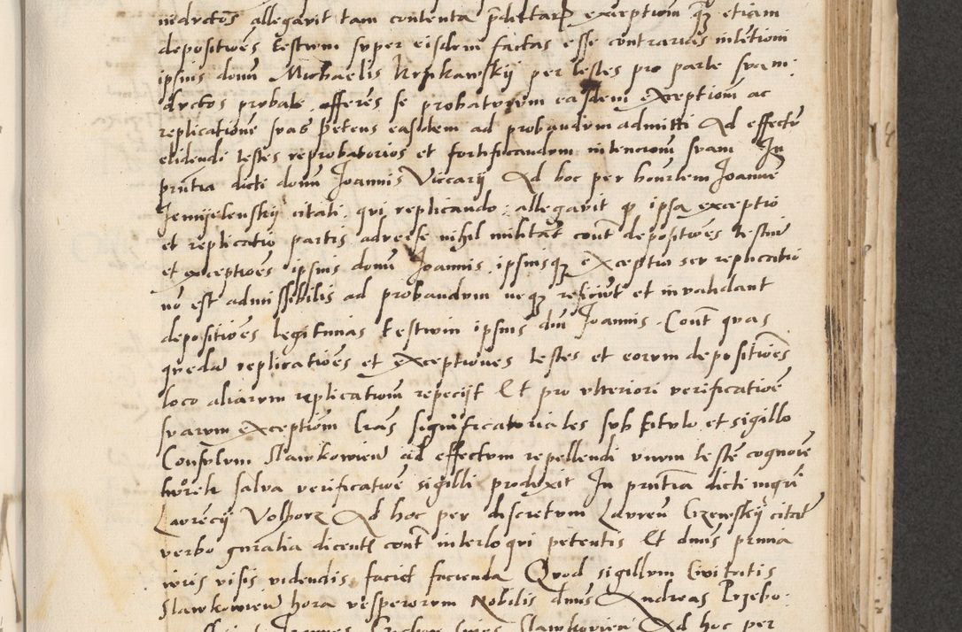 Zdjęcie nr 263 dla obiektu archiwalnego: Acta actorum causarum, sentenciarum et obligacionum coram reverendo patre domino Paulo Crassowsky Warssoviensi et Omnium Sanctorum preposito, canonico et officiali generali Cracoviensi ad annum Domini millesimum quingentesimum quadraresimum quatrum, cuius indicio est secunda pontificatus sanctissimi in Christo patris et domini nostri domini Pauli divina providencia pape tercii anno ipsius decimo, a die ac mense infrascriptis feliciter continuantur