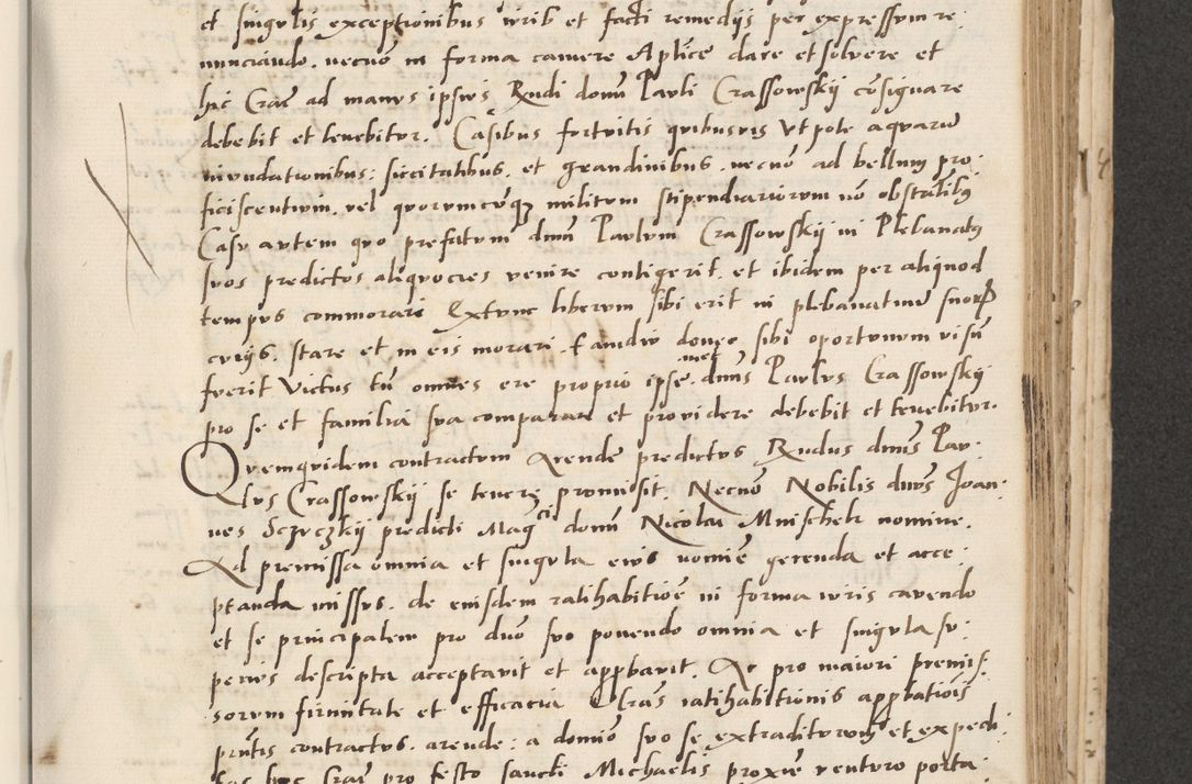 Zdjęcie nr 259 dla obiektu archiwalnego: Acta actorum causarum, sentenciarum et obligacionum coram reverendo patre domino Paulo Crassowsky Warssoviensi et Omnium Sanctorum preposito, canonico et officiali generali Cracoviensi ad annum Domini millesimum quingentesimum quadraresimum quatrum, cuius indicio est secunda pontificatus sanctissimi in Christo patris et domini nostri domini Pauli divina providencia pape tercii anno ipsius decimo, a die ac mense infrascriptis feliciter continuantur