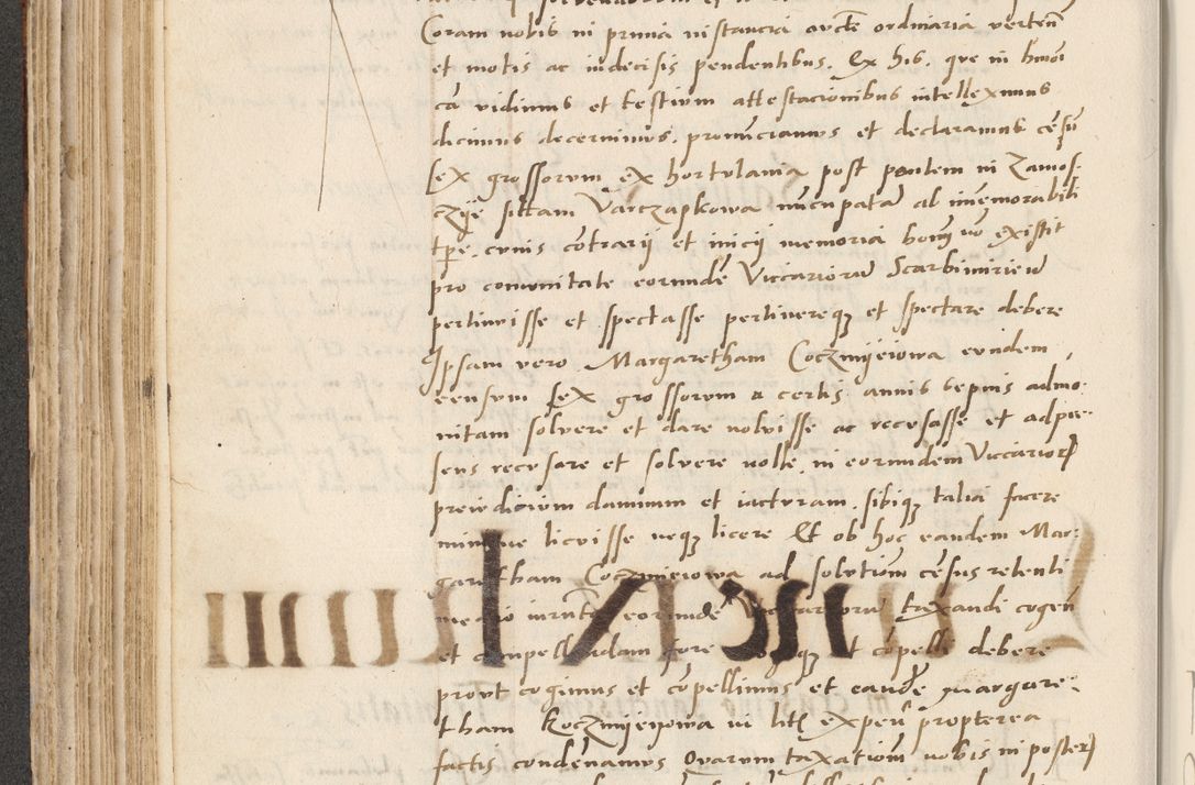 Zdjęcie nr 240 dla obiektu archiwalnego: Acta actorum causarum, sentenciarum et obligacionum coram reverendo patre domino Paulo Crassowsky Warssoviensi et Omnium Sanctorum preposito, canonico et officiali generali Cracoviensi ad annum Domini millesimum quingentesimum quadraresimum quatrum, cuius indicio est secunda pontificatus sanctissimi in Christo patris et domini nostri domini Pauli divina providencia pape tercii anno ipsius decimo, a die ac mense infrascriptis feliciter continuantur