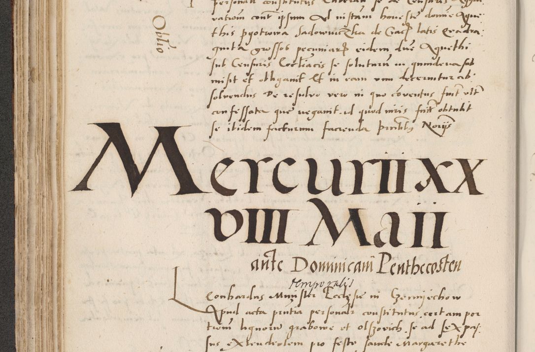 Zdjęcie nr 216 dla obiektu archiwalnego: Acta actorum causarum, sentenciarum et obligacionum coram reverendo patre domino Paulo Crassowsky Warssoviensi et Omnium Sanctorum preposito, canonico et officiali generali Cracoviensi ad annum Domini millesimum quingentesimum quadraresimum quatrum, cuius indicio est secunda pontificatus sanctissimi in Christo patris et domini nostri domini Pauli divina providencia pape tercii anno ipsius decimo, a die ac mense infrascriptis feliciter continuantur