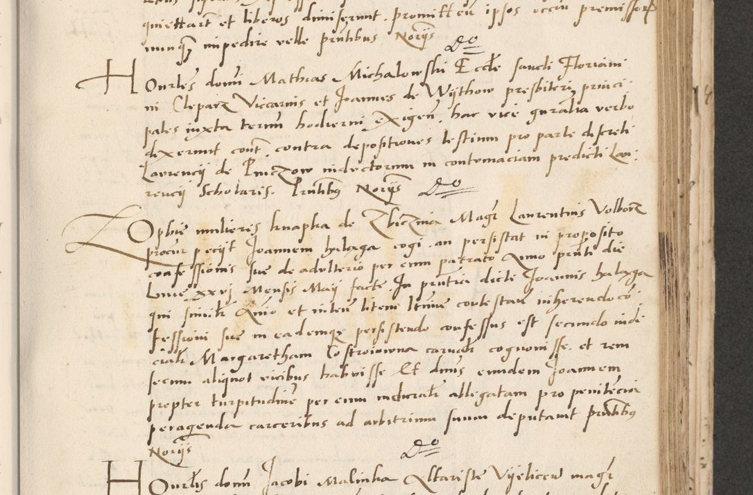 Zdjęcie nr 217 dla obiektu archiwalnego: Acta actorum causarum, sentenciarum et obligacionum coram reverendo patre domino Paulo Crassowsky Warssoviensi et Omnium Sanctorum preposito, canonico et officiali generali Cracoviensi ad annum Domini millesimum quingentesimum quadraresimum quatrum, cuius indicio est secunda pontificatus sanctissimi in Christo patris et domini nostri domini Pauli divina providencia pape tercii anno ipsius decimo, a die ac mense infrascriptis feliciter continuantur