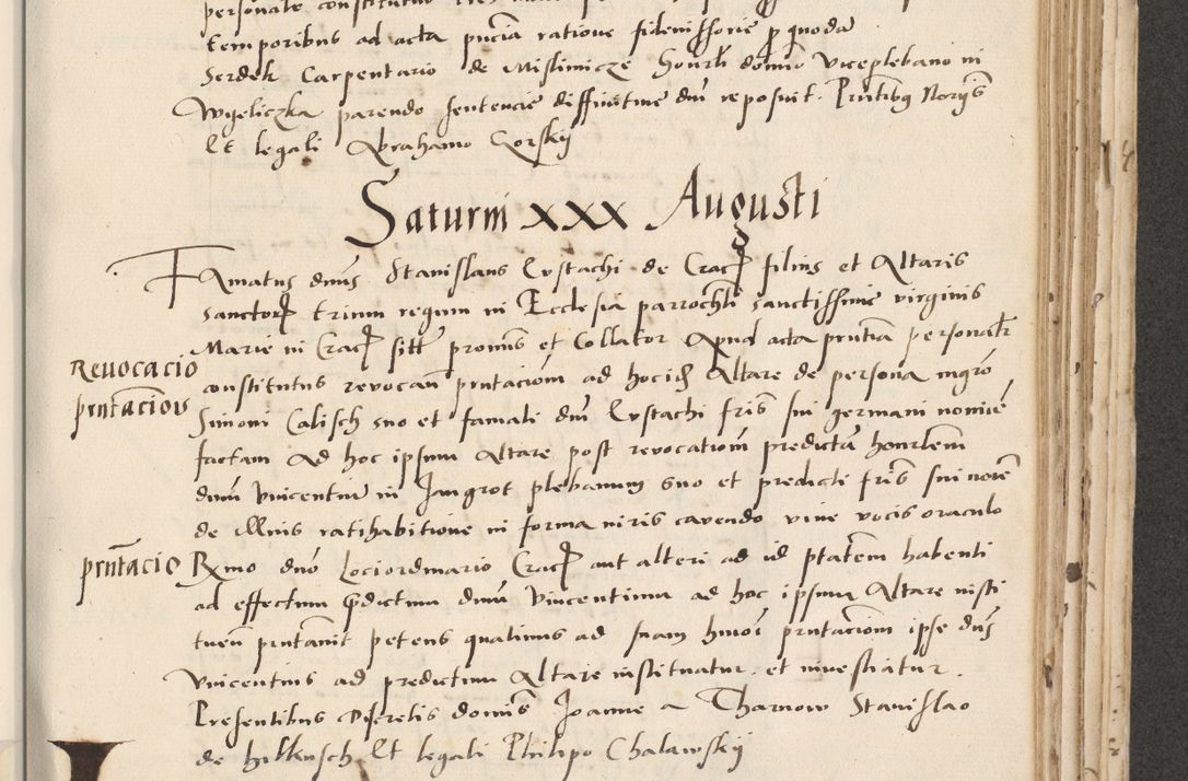 Zdjęcie nr 405 dla obiektu archiwalnego: Acta actorum causarum, sentenciarum et obligacionum coram reverendo patre domino Paulo Crassowsky Warssoviensi et Omnium Sanctorum preposito, canonico et officiali generali Cracoviensi ad annum Domini millesimum quingentesimum quadraresimum quatrum, cuius indicio est secunda pontificatus sanctissimi in Christo patris et domini nostri domini Pauli divina providencia pape tercii anno ipsius decimo, a die ac mense infrascriptis feliciter continuantur