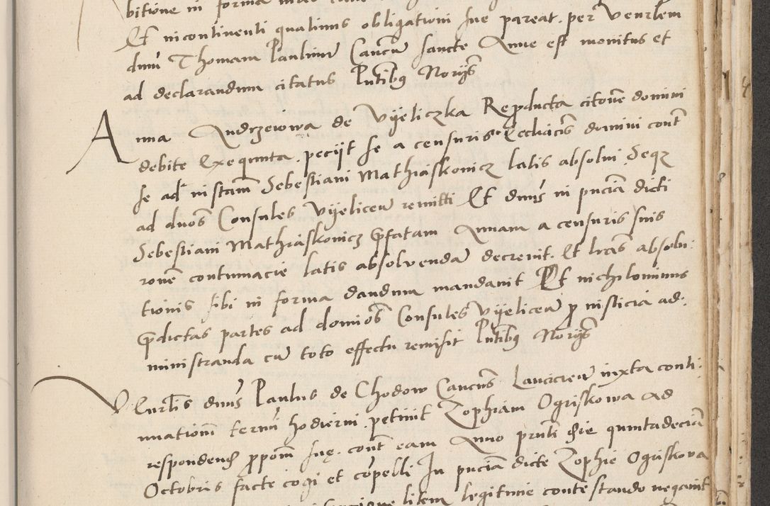 Zdjęcie nr 595 dla obiektu archiwalnego: Acta actorum causarum, sentenciarum et obligacionum coram reverendo patre domino Paulo Crassowsky Warssoviensi et Omnium Sanctorum preposito, canonico et officiali generali Cracoviensi ad annum Domini millesimum quingentesimum quadraresimum quatrum, cuius indicio est secunda pontificatus sanctissimi in Christo patris et domini nostri domini Pauli divina providencia pape tercii anno ipsius decimo, a die ac mense infrascriptis feliciter continuantur