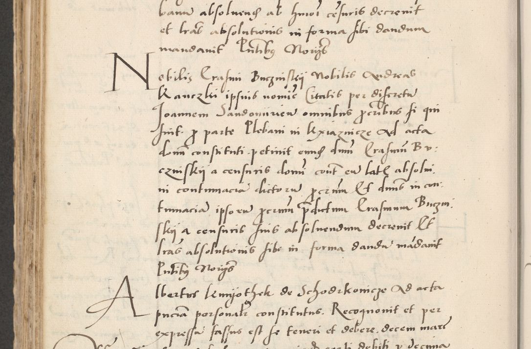 Zdjęcie nr 594 dla obiektu archiwalnego: Acta actorum causarum, sentenciarum et obligacionum coram reverendo patre domino Paulo Crassowsky Warssoviensi et Omnium Sanctorum preposito, canonico et officiali generali Cracoviensi ad annum Domini millesimum quingentesimum quadraresimum quatrum, cuius indicio est secunda pontificatus sanctissimi in Christo patris et domini nostri domini Pauli divina providencia pape tercii anno ipsius decimo, a die ac mense infrascriptis feliciter continuantur