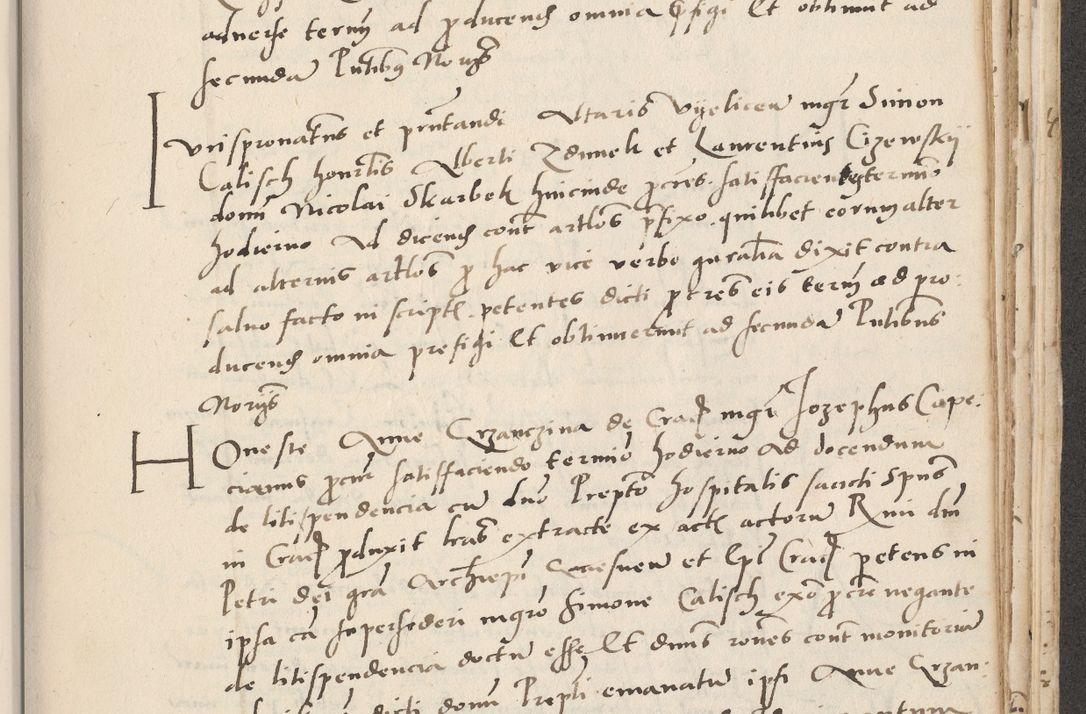 Zdjęcie nr 593 dla obiektu archiwalnego: Acta actorum causarum, sentenciarum et obligacionum coram reverendo patre domino Paulo Crassowsky Warssoviensi et Omnium Sanctorum preposito, canonico et officiali generali Cracoviensi ad annum Domini millesimum quingentesimum quadraresimum quatrum, cuius indicio est secunda pontificatus sanctissimi in Christo patris et domini nostri domini Pauli divina providencia pape tercii anno ipsius decimo, a die ac mense infrascriptis feliciter continuantur