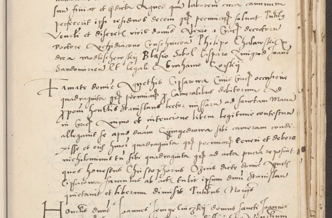 Zdjęcie nr 583 dla obiektu archiwalnego: Acta actorum causarum, sentenciarum et obligacionum coram reverendo patre domino Paulo Crassowsky Warssoviensi et Omnium Sanctorum preposito, canonico et officiali generali Cracoviensi ad annum Domini millesimum quingentesimum quadraresimum quatrum, cuius indicio est secunda pontificatus sanctissimi in Christo patris et domini nostri domini Pauli divina providencia pape tercii anno ipsius decimo, a die ac mense infrascriptis feliciter continuantur