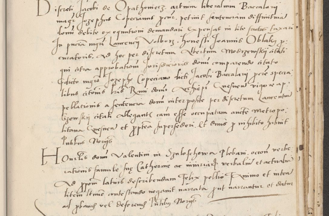 Zdjęcie nr 577 dla obiektu archiwalnego: Acta actorum causarum, sentenciarum et obligacionum coram reverendo patre domino Paulo Crassowsky Warssoviensi et Omnium Sanctorum preposito, canonico et officiali generali Cracoviensi ad annum Domini millesimum quingentesimum quadraresimum quatrum, cuius indicio est secunda pontificatus sanctissimi in Christo patris et domini nostri domini Pauli divina providencia pape tercii anno ipsius decimo, a die ac mense infrascriptis feliciter continuantur