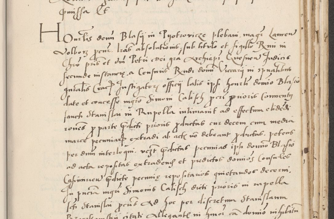Zdjęcie nr 575 dla obiektu archiwalnego: Acta actorum causarum, sentenciarum et obligacionum coram reverendo patre domino Paulo Crassowsky Warssoviensi et Omnium Sanctorum preposito, canonico et officiali generali Cracoviensi ad annum Domini millesimum quingentesimum quadraresimum quatrum, cuius indicio est secunda pontificatus sanctissimi in Christo patris et domini nostri domini Pauli divina providencia pape tercii anno ipsius decimo, a die ac mense infrascriptis feliciter continuantur