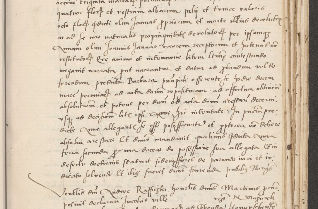 Zdjęcie nr 569 dla obiektu archiwalnego: Acta actorum causarum, sentenciarum et obligacionum coram reverendo patre domino Paulo Crassowsky Warssoviensi et Omnium Sanctorum preposito, canonico et officiali generali Cracoviensi ad annum Domini millesimum quingentesimum quadraresimum quatrum, cuius indicio est secunda pontificatus sanctissimi in Christo patris et domini nostri domini Pauli divina providencia pape tercii anno ipsius decimo, a die ac mense infrascriptis feliciter continuantur