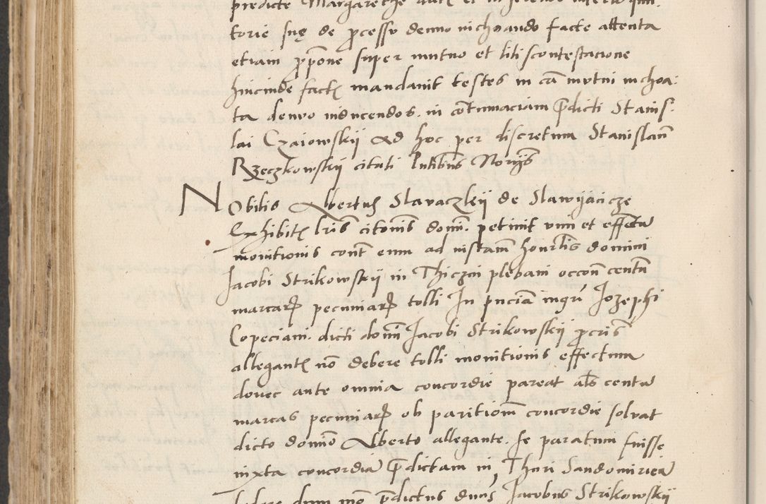 Zdjęcie nr 568 dla obiektu archiwalnego: Acta actorum causarum, sentenciarum et obligacionum coram reverendo patre domino Paulo Crassowsky Warssoviensi et Omnium Sanctorum preposito, canonico et officiali generali Cracoviensi ad annum Domini millesimum quingentesimum quadraresimum quatrum, cuius indicio est secunda pontificatus sanctissimi in Christo patris et domini nostri domini Pauli divina providencia pape tercii anno ipsius decimo, a die ac mense infrascriptis feliciter continuantur