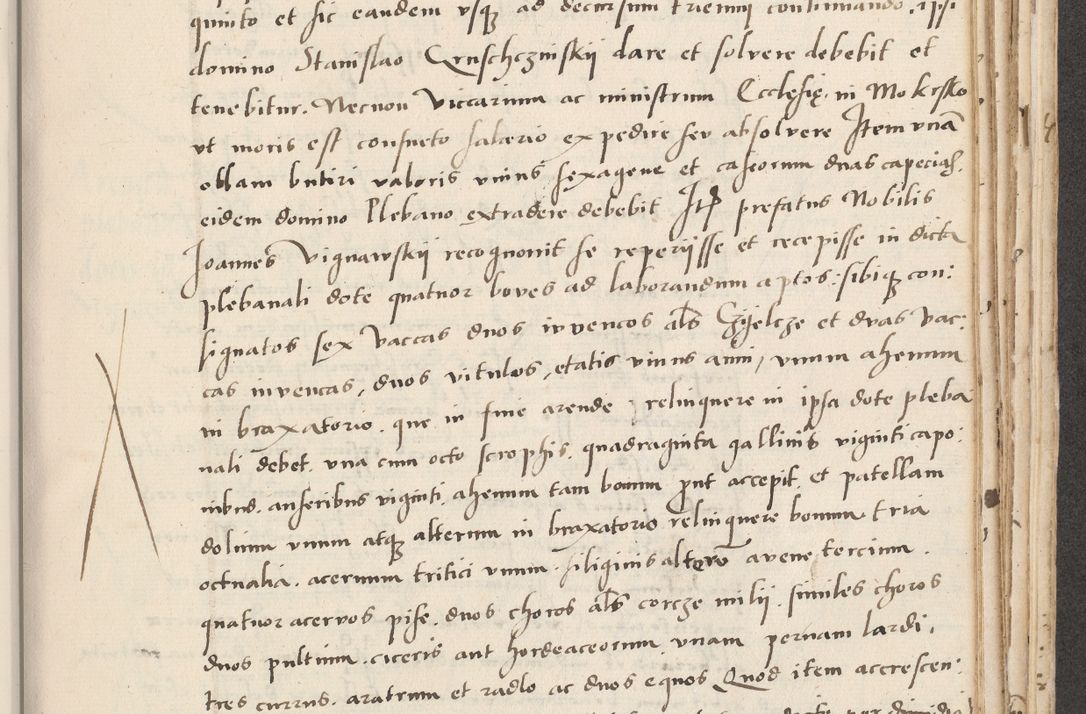 Zdjęcie nr 559 dla obiektu archiwalnego: Acta actorum causarum, sentenciarum et obligacionum coram reverendo patre domino Paulo Crassowsky Warssoviensi et Omnium Sanctorum preposito, canonico et officiali generali Cracoviensi ad annum Domini millesimum quingentesimum quadraresimum quatrum, cuius indicio est secunda pontificatus sanctissimi in Christo patris et domini nostri domini Pauli divina providencia pape tercii anno ipsius decimo, a die ac mense infrascriptis feliciter continuantur