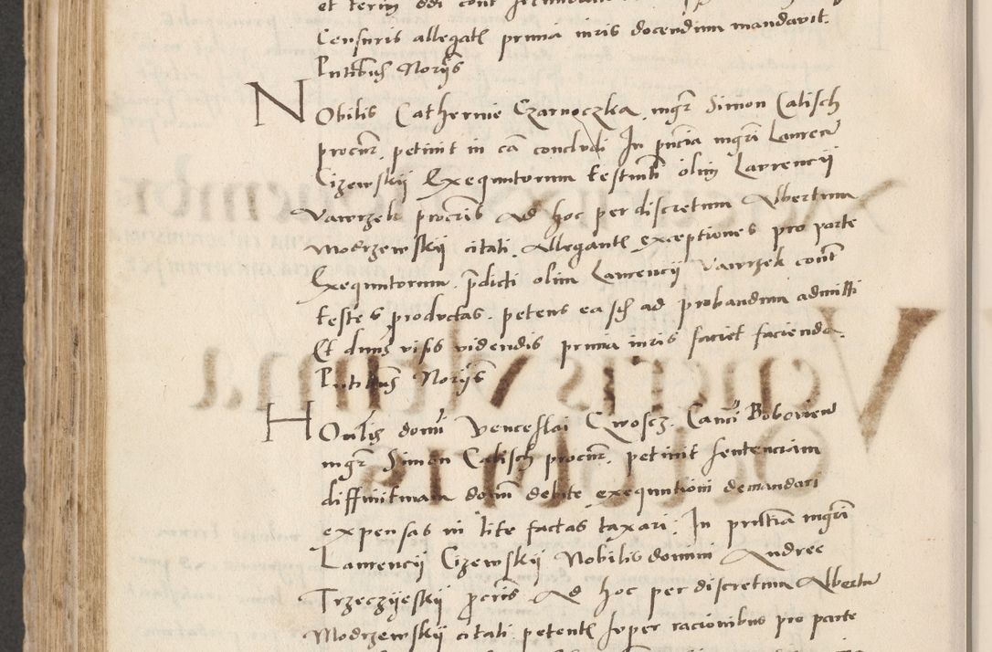 Zdjęcie nr 542 dla obiektu archiwalnego: Acta actorum causarum, sentenciarum et obligacionum coram reverendo patre domino Paulo Crassowsky Warssoviensi et Omnium Sanctorum preposito, canonico et officiali generali Cracoviensi ad annum Domini millesimum quingentesimum quadraresimum quatrum, cuius indicio est secunda pontificatus sanctissimi in Christo patris et domini nostri domini Pauli divina providencia pape tercii anno ipsius decimo, a die ac mense infrascriptis feliciter continuantur