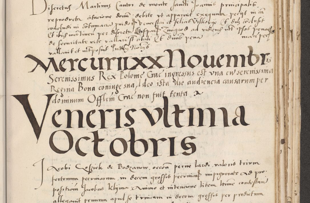 Zdjęcie nr 541 dla obiektu archiwalnego: Acta actorum causarum, sentenciarum et obligacionum coram reverendo patre domino Paulo Crassowsky Warssoviensi et Omnium Sanctorum preposito, canonico et officiali generali Cracoviensi ad annum Domini millesimum quingentesimum quadraresimum quatrum, cuius indicio est secunda pontificatus sanctissimi in Christo patris et domini nostri domini Pauli divina providencia pape tercii anno ipsius decimo, a die ac mense infrascriptis feliciter continuantur