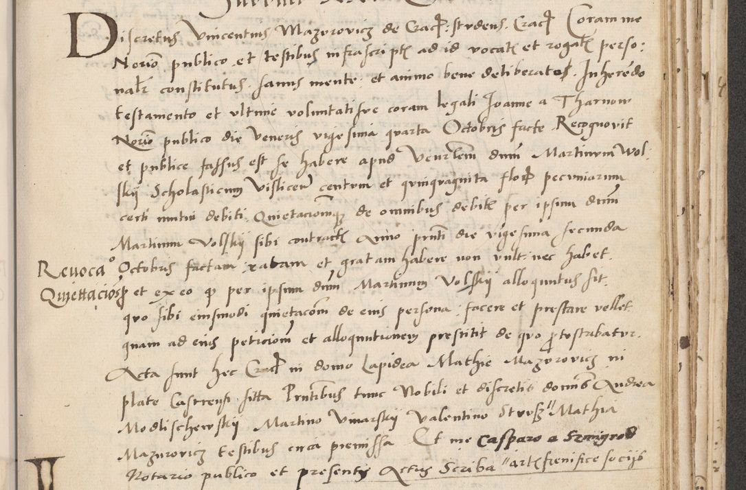 Zdjęcie nr 535 dla obiektu archiwalnego: Acta actorum causarum, sentenciarum et obligacionum coram reverendo patre domino Paulo Crassowsky Warssoviensi et Omnium Sanctorum preposito, canonico et officiali generali Cracoviensi ad annum Domini millesimum quingentesimum quadraresimum quatrum, cuius indicio est secunda pontificatus sanctissimi in Christo patris et domini nostri domini Pauli divina providencia pape tercii anno ipsius decimo, a die ac mense infrascriptis feliciter continuantur