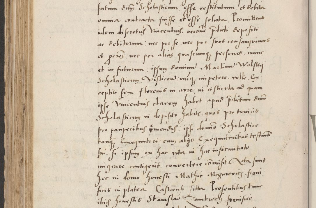 Zdjęcie nr 528 dla obiektu archiwalnego: Acta actorum causarum, sentenciarum et obligacionum coram reverendo patre domino Paulo Crassowsky Warssoviensi et Omnium Sanctorum preposito, canonico et officiali generali Cracoviensi ad annum Domini millesimum quingentesimum quadraresimum quatrum, cuius indicio est secunda pontificatus sanctissimi in Christo patris et domini nostri domini Pauli divina providencia pape tercii anno ipsius decimo, a die ac mense infrascriptis feliciter continuantur