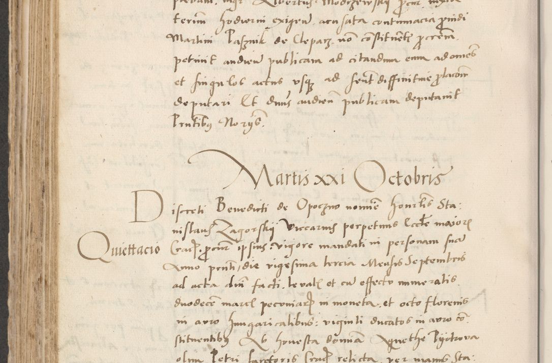 Zdjęcie nr 522 dla obiektu archiwalnego: Acta actorum causarum, sentenciarum et obligacionum coram reverendo patre domino Paulo Crassowsky Warssoviensi et Omnium Sanctorum preposito, canonico et officiali generali Cracoviensi ad annum Domini millesimum quingentesimum quadraresimum quatrum, cuius indicio est secunda pontificatus sanctissimi in Christo patris et domini nostri domini Pauli divina providencia pape tercii anno ipsius decimo, a die ac mense infrascriptis feliciter continuantur