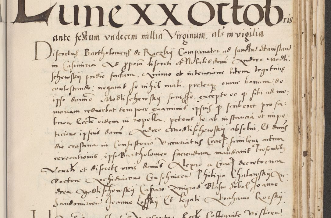 Zdjęcie nr 519 dla obiektu archiwalnego: Acta actorum causarum, sentenciarum et obligacionum coram reverendo patre domino Paulo Crassowsky Warssoviensi et Omnium Sanctorum preposito, canonico et officiali generali Cracoviensi ad annum Domini millesimum quingentesimum quadraresimum quatrum, cuius indicio est secunda pontificatus sanctissimi in Christo patris et domini nostri domini Pauli divina providencia pape tercii anno ipsius decimo, a die ac mense infrascriptis feliciter continuantur