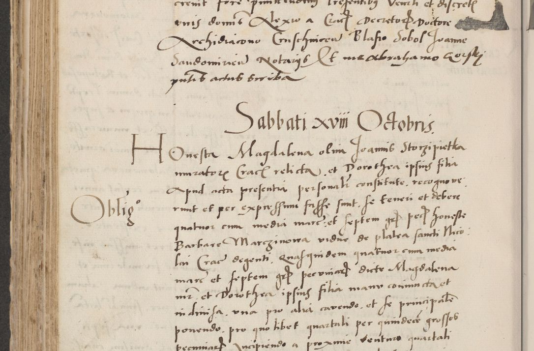 Zdjęcie nr 518 dla obiektu archiwalnego: Acta actorum causarum, sentenciarum et obligacionum coram reverendo patre domino Paulo Crassowsky Warssoviensi et Omnium Sanctorum preposito, canonico et officiali generali Cracoviensi ad annum Domini millesimum quingentesimum quadraresimum quatrum, cuius indicio est secunda pontificatus sanctissimi in Christo patris et domini nostri domini Pauli divina providencia pape tercii anno ipsius decimo, a die ac mense infrascriptis feliciter continuantur