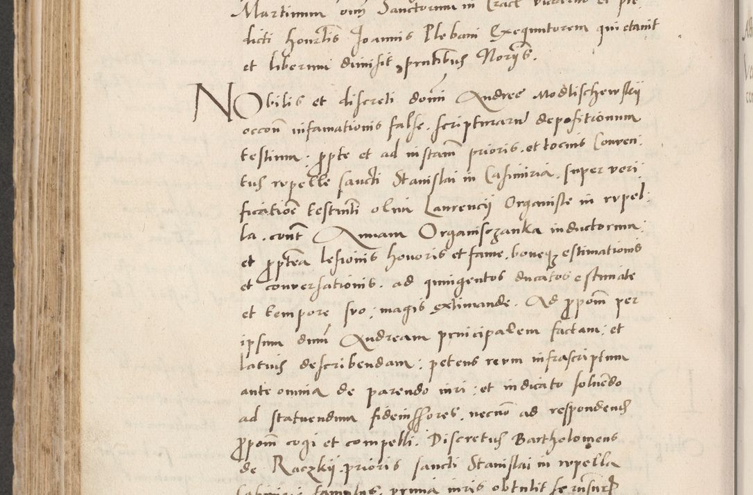 Zdjęcie nr 516 dla obiektu archiwalnego: Acta actorum causarum, sentenciarum et obligacionum coram reverendo patre domino Paulo Crassowsky Warssoviensi et Omnium Sanctorum preposito, canonico et officiali generali Cracoviensi ad annum Domini millesimum quingentesimum quadraresimum quatrum, cuius indicio est secunda pontificatus sanctissimi in Christo patris et domini nostri domini Pauli divina providencia pape tercii anno ipsius decimo, a die ac mense infrascriptis feliciter continuantur