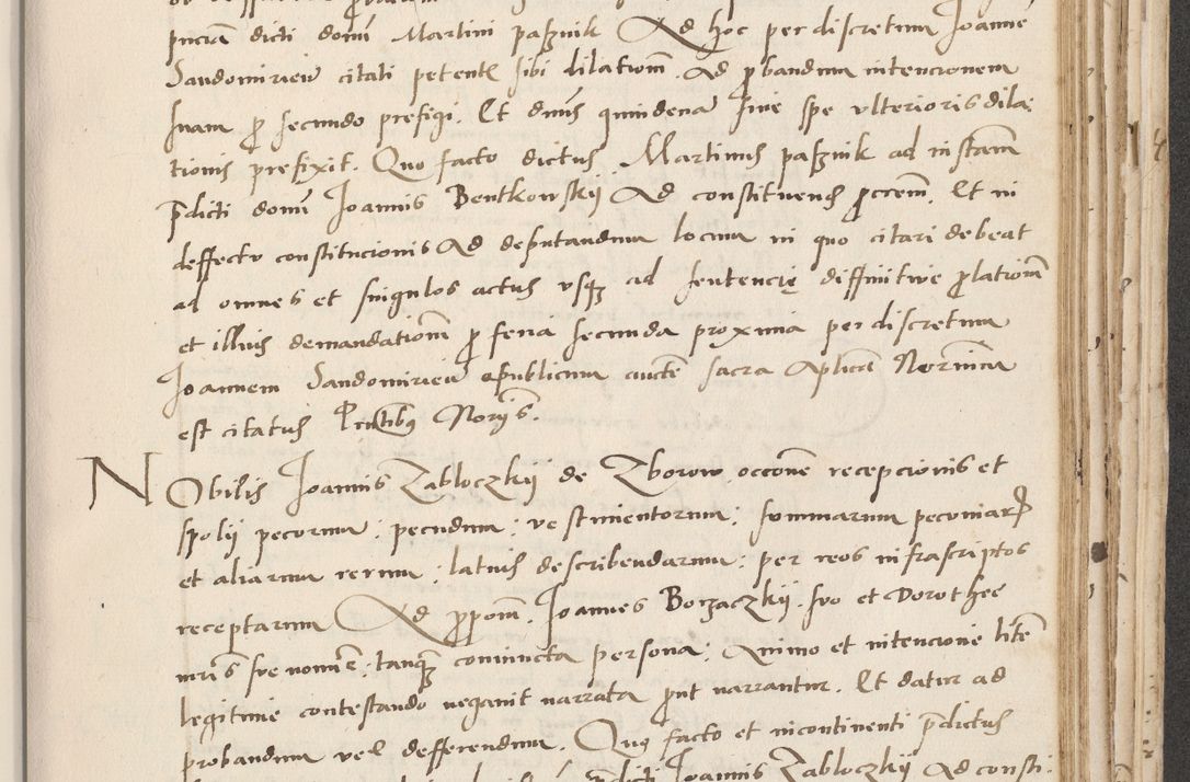 Zdjęcie nr 513 dla obiektu archiwalnego: Acta actorum causarum, sentenciarum et obligacionum coram reverendo patre domino Paulo Crassowsky Warssoviensi et Omnium Sanctorum preposito, canonico et officiali generali Cracoviensi ad annum Domini millesimum quingentesimum quadraresimum quatrum, cuius indicio est secunda pontificatus sanctissimi in Christo patris et domini nostri domini Pauli divina providencia pape tercii anno ipsius decimo, a die ac mense infrascriptis feliciter continuantur