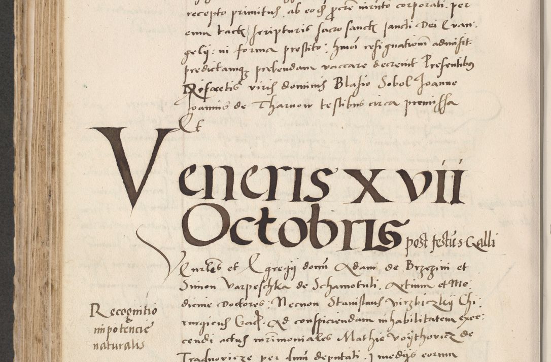 Zdjęcie nr 510 dla obiektu archiwalnego: Acta actorum causarum, sentenciarum et obligacionum coram reverendo patre domino Paulo Crassowsky Warssoviensi et Omnium Sanctorum preposito, canonico et officiali generali Cracoviensi ad annum Domini millesimum quingentesimum quadraresimum quatrum, cuius indicio est secunda pontificatus sanctissimi in Christo patris et domini nostri domini Pauli divina providencia pape tercii anno ipsius decimo, a die ac mense infrascriptis feliciter continuantur