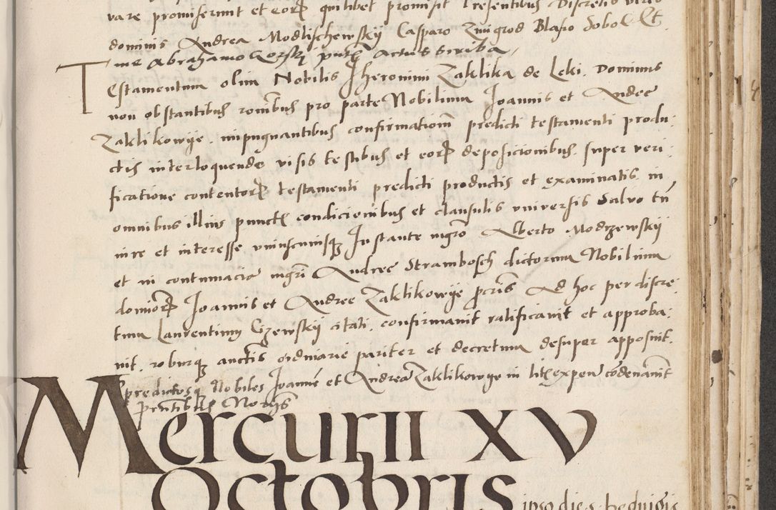 Zdjęcie nr 503 dla obiektu archiwalnego: Acta actorum causarum, sentenciarum et obligacionum coram reverendo patre domino Paulo Crassowsky Warssoviensi et Omnium Sanctorum preposito, canonico et officiali generali Cracoviensi ad annum Domini millesimum quingentesimum quadraresimum quatrum, cuius indicio est secunda pontificatus sanctissimi in Christo patris et domini nostri domini Pauli divina providencia pape tercii anno ipsius decimo, a die ac mense infrascriptis feliciter continuantur