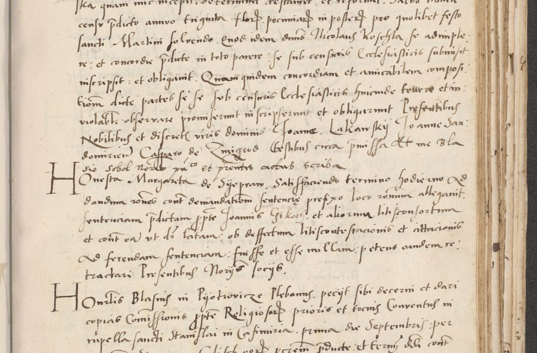 Zdjęcie nr 505 dla obiektu archiwalnego: Acta actorum causarum, sentenciarum et obligacionum coram reverendo patre domino Paulo Crassowsky Warssoviensi et Omnium Sanctorum preposito, canonico et officiali generali Cracoviensi ad annum Domini millesimum quingentesimum quadraresimum quatrum, cuius indicio est secunda pontificatus sanctissimi in Christo patris et domini nostri domini Pauli divina providencia pape tercii anno ipsius decimo, a die ac mense infrascriptis feliciter continuantur