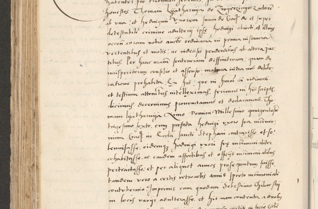 Zdjęcie nr 492 dla obiektu archiwalnego: Acta actorum causarum, sentenciarum et obligacionum coram reverendo patre domino Paulo Crassowsky Warssoviensi et Omnium Sanctorum preposito, canonico et officiali generali Cracoviensi ad annum Domini millesimum quingentesimum quadraresimum quatrum, cuius indicio est secunda pontificatus sanctissimi in Christo patris et domini nostri domini Pauli divina providencia pape tercii anno ipsius decimo, a die ac mense infrascriptis feliciter continuantur