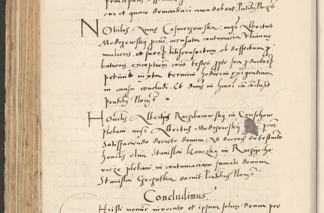 Zdjęcie nr 484 dla obiektu archiwalnego: Acta actorum causarum, sentenciarum et obligacionum coram reverendo patre domino Paulo Crassowsky Warssoviensi et Omnium Sanctorum preposito, canonico et officiali generali Cracoviensi ad annum Domini millesimum quingentesimum quadraresimum quatrum, cuius indicio est secunda pontificatus sanctissimi in Christo patris et domini nostri domini Pauli divina providencia pape tercii anno ipsius decimo, a die ac mense infrascriptis feliciter continuantur