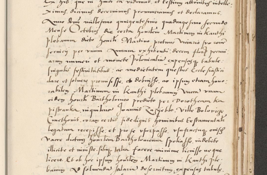Zdjęcie nr 485 dla obiektu archiwalnego: Acta actorum causarum, sentenciarum et obligacionum coram reverendo patre domino Paulo Crassowsky Warssoviensi et Omnium Sanctorum preposito, canonico et officiali generali Cracoviensi ad annum Domini millesimum quingentesimum quadraresimum quatrum, cuius indicio est secunda pontificatus sanctissimi in Christo patris et domini nostri domini Pauli divina providencia pape tercii anno ipsius decimo, a die ac mense infrascriptis feliciter continuantur