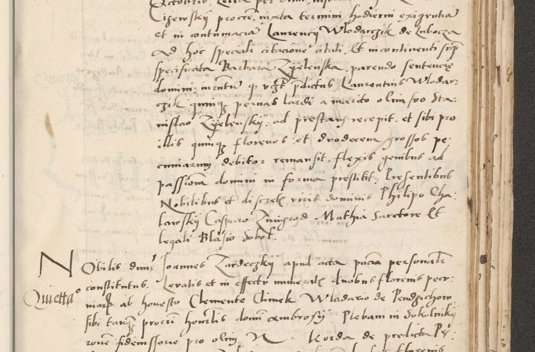 Zdjęcie nr 475 dla obiektu archiwalnego: Acta actorum causarum, sentenciarum et obligacionum coram reverendo patre domino Paulo Crassowsky Warssoviensi et Omnium Sanctorum preposito, canonico et officiali generali Cracoviensi ad annum Domini millesimum quingentesimum quadraresimum quatrum, cuius indicio est secunda pontificatus sanctissimi in Christo patris et domini nostri domini Pauli divina providencia pape tercii anno ipsius decimo, a die ac mense infrascriptis feliciter continuantur