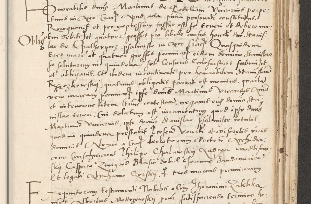 Zdjęcie nr 471 dla obiektu archiwalnego: Acta actorum causarum, sentenciarum et obligacionum coram reverendo patre domino Paulo Crassowsky Warssoviensi et Omnium Sanctorum preposito, canonico et officiali generali Cracoviensi ad annum Domini millesimum quingentesimum quadraresimum quatrum, cuius indicio est secunda pontificatus sanctissimi in Christo patris et domini nostri domini Pauli divina providencia pape tercii anno ipsius decimo, a die ac mense infrascriptis feliciter continuantur