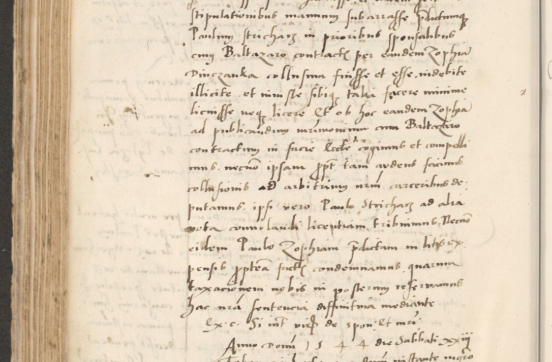 Zdjęcie nr 470 dla obiektu archiwalnego: Acta actorum causarum, sentenciarum et obligacionum coram reverendo patre domino Paulo Crassowsky Warssoviensi et Omnium Sanctorum preposito, canonico et officiali generali Cracoviensi ad annum Domini millesimum quingentesimum quadraresimum quatrum, cuius indicio est secunda pontificatus sanctissimi in Christo patris et domini nostri domini Pauli divina providencia pape tercii anno ipsius decimo, a die ac mense infrascriptis feliciter continuantur