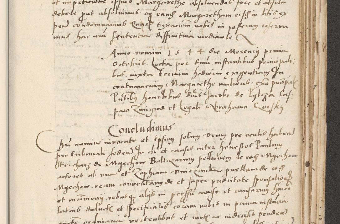 Zdjęcie nr 469 dla obiektu archiwalnego: Acta actorum causarum, sentenciarum et obligacionum coram reverendo patre domino Paulo Crassowsky Warssoviensi et Omnium Sanctorum preposito, canonico et officiali generali Cracoviensi ad annum Domini millesimum quingentesimum quadraresimum quatrum, cuius indicio est secunda pontificatus sanctissimi in Christo patris et domini nostri domini Pauli divina providencia pape tercii anno ipsius decimo, a die ac mense infrascriptis feliciter continuantur