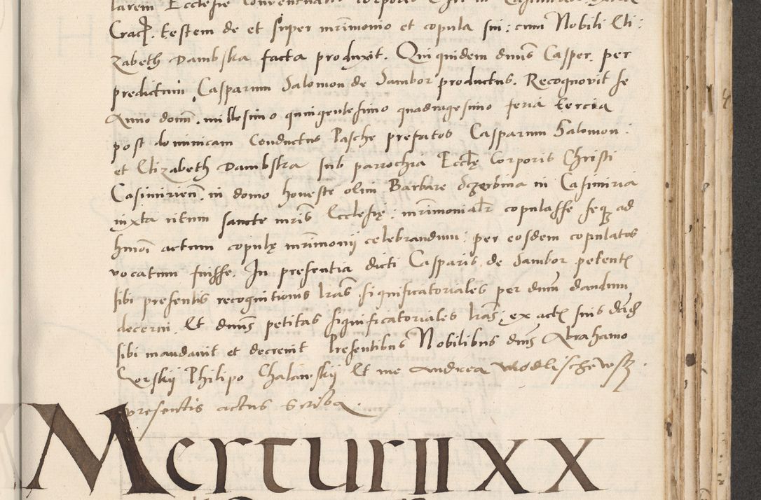 Zdjęcie nr 453 dla obiektu archiwalnego: Acta actorum causarum, sentenciarum et obligacionum coram reverendo patre domino Paulo Crassowsky Warssoviensi et Omnium Sanctorum preposito, canonico et officiali generali Cracoviensi ad annum Domini millesimum quingentesimum quadraresimum quatrum, cuius indicio est secunda pontificatus sanctissimi in Christo patris et domini nostri domini Pauli divina providencia pape tercii anno ipsius decimo, a die ac mense infrascriptis feliciter continuantur