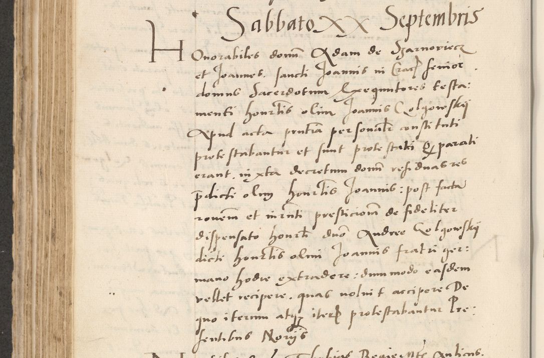 Zdjęcie nr 446 dla obiektu archiwalnego: Acta actorum causarum, sentenciarum et obligacionum coram reverendo patre domino Paulo Crassowsky Warssoviensi et Omnium Sanctorum preposito, canonico et officiali generali Cracoviensi ad annum Domini millesimum quingentesimum quadraresimum quatrum, cuius indicio est secunda pontificatus sanctissimi in Christo patris et domini nostri domini Pauli divina providencia pape tercii anno ipsius decimo, a die ac mense infrascriptis feliciter continuantur