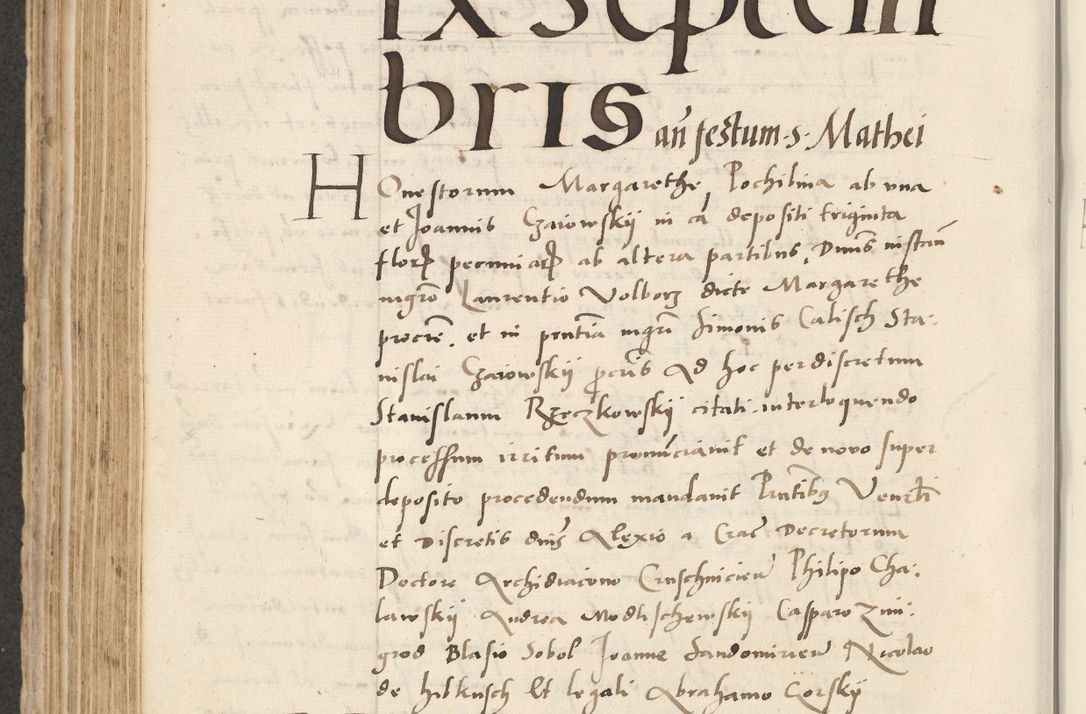 Zdjęcie nr 442 dla obiektu archiwalnego: Acta actorum causarum, sentenciarum et obligacionum coram reverendo patre domino Paulo Crassowsky Warssoviensi et Omnium Sanctorum preposito, canonico et officiali generali Cracoviensi ad annum Domini millesimum quingentesimum quadraresimum quatrum, cuius indicio est secunda pontificatus sanctissimi in Christo patris et domini nostri domini Pauli divina providencia pape tercii anno ipsius decimo, a die ac mense infrascriptis feliciter continuantur