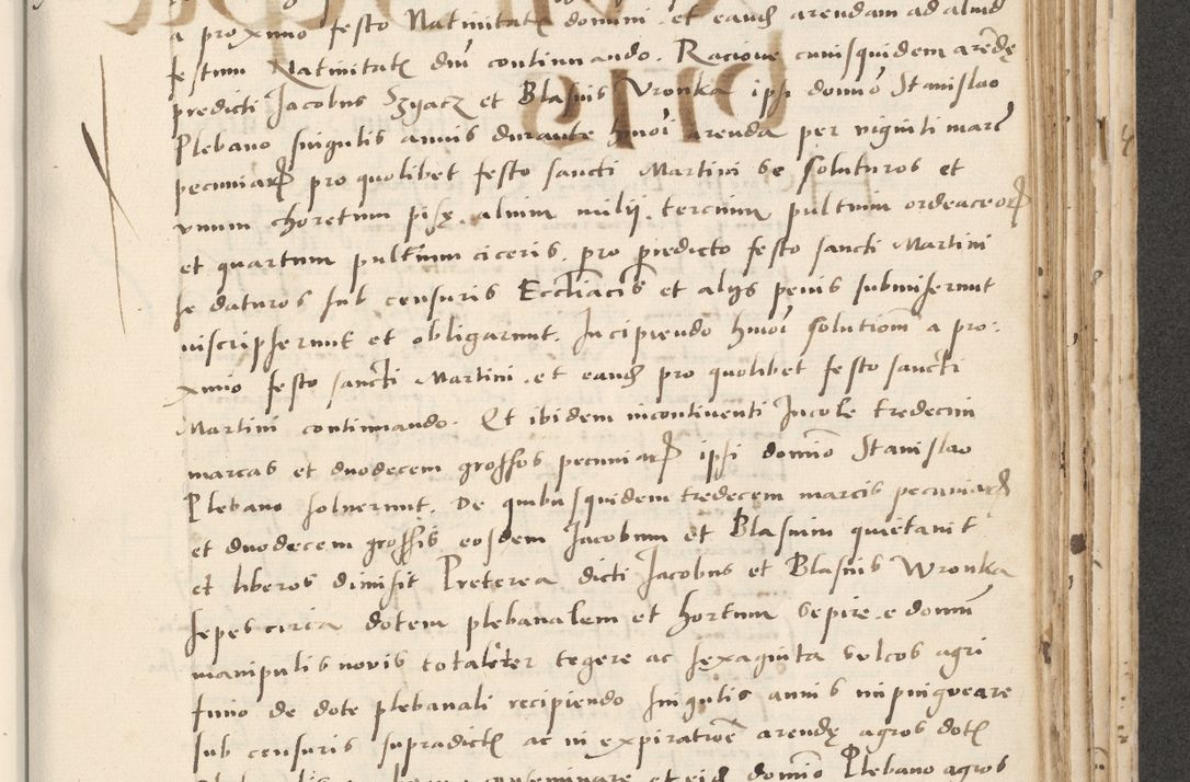 Zdjęcie nr 435 dla obiektu archiwalnego: Acta actorum causarum, sentenciarum et obligacionum coram reverendo patre domino Paulo Crassowsky Warssoviensi et Omnium Sanctorum preposito, canonico et officiali generali Cracoviensi ad annum Domini millesimum quingentesimum quadraresimum quatrum, cuius indicio est secunda pontificatus sanctissimi in Christo patris et domini nostri domini Pauli divina providencia pape tercii anno ipsius decimo, a die ac mense infrascriptis feliciter continuantur