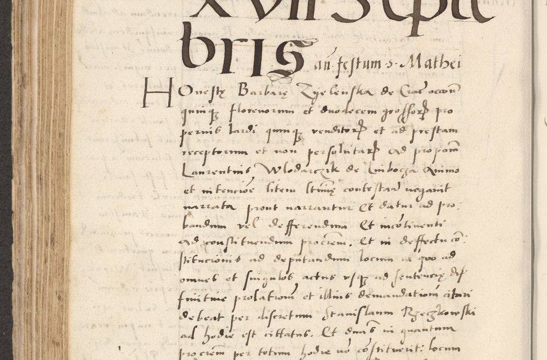 Zdjęcie nr 436 dla obiektu archiwalnego: Acta actorum causarum, sentenciarum et obligacionum coram reverendo patre domino Paulo Crassowsky Warssoviensi et Omnium Sanctorum preposito, canonico et officiali generali Cracoviensi ad annum Domini millesimum quingentesimum quadraresimum quatrum, cuius indicio est secunda pontificatus sanctissimi in Christo patris et domini nostri domini Pauli divina providencia pape tercii anno ipsius decimo, a die ac mense infrascriptis feliciter continuantur