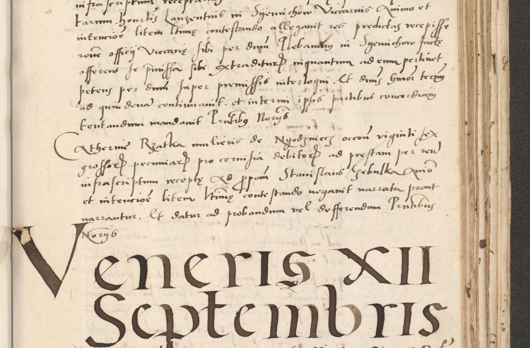 Zdjęcie nr 427 dla obiektu archiwalnego: Acta actorum causarum, sentenciarum et obligacionum coram reverendo patre domino Paulo Crassowsky Warssoviensi et Omnium Sanctorum preposito, canonico et officiali generali Cracoviensi ad annum Domini millesimum quingentesimum quadraresimum quatrum, cuius indicio est secunda pontificatus sanctissimi in Christo patris et domini nostri domini Pauli divina providencia pape tercii anno ipsius decimo, a die ac mense infrascriptis feliciter continuantur