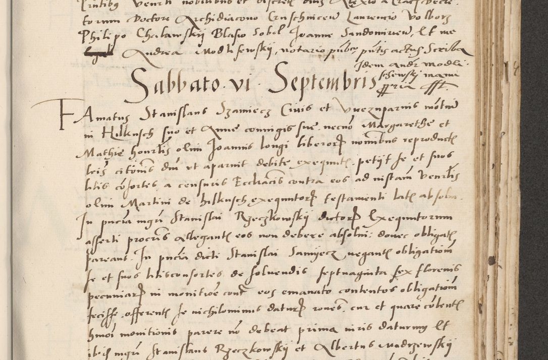 Zdjęcie nr 421 dla obiektu archiwalnego: Acta actorum causarum, sentenciarum et obligacionum coram reverendo patre domino Paulo Crassowsky Warssoviensi et Omnium Sanctorum preposito, canonico et officiali generali Cracoviensi ad annum Domini millesimum quingentesimum quadraresimum quatrum, cuius indicio est secunda pontificatus sanctissimi in Christo patris et domini nostri domini Pauli divina providencia pape tercii anno ipsius decimo, a die ac mense infrascriptis feliciter continuantur