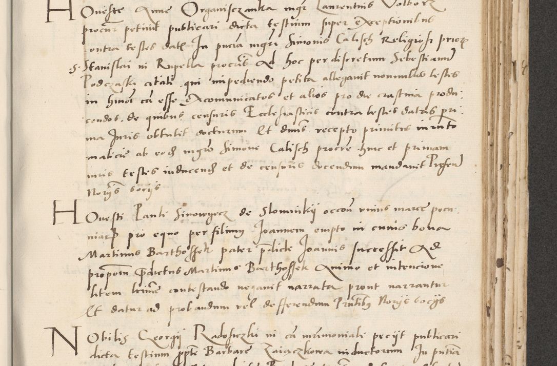 Zdjęcie nr 417 dla obiektu archiwalnego: Acta actorum causarum, sentenciarum et obligacionum coram reverendo patre domino Paulo Crassowsky Warssoviensi et Omnium Sanctorum preposito, canonico et officiali generali Cracoviensi ad annum Domini millesimum quingentesimum quadraresimum quatrum, cuius indicio est secunda pontificatus sanctissimi in Christo patris et domini nostri domini Pauli divina providencia pape tercii anno ipsius decimo, a die ac mense infrascriptis feliciter continuantur