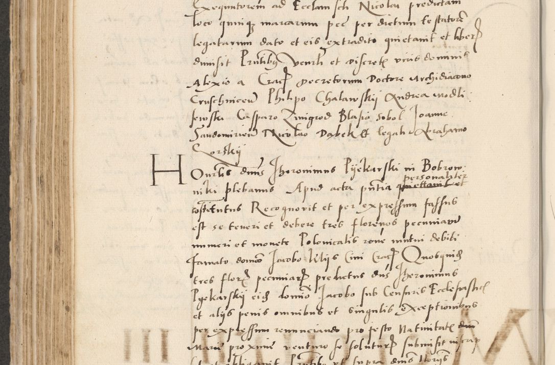 Zdjęcie nr 412 dla obiektu archiwalnego: Acta actorum causarum, sentenciarum et obligacionum coram reverendo patre domino Paulo Crassowsky Warssoviensi et Omnium Sanctorum preposito, canonico et officiali generali Cracoviensi ad annum Domini millesimum quingentesimum quadraresimum quatrum, cuius indicio est secunda pontificatus sanctissimi in Christo patris et domini nostri domini Pauli divina providencia pape tercii anno ipsius decimo, a die ac mense infrascriptis feliciter continuantur