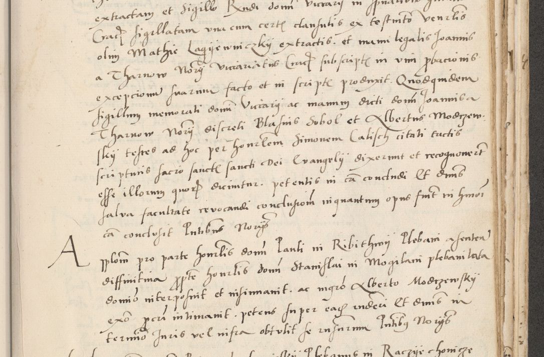 Zdjęcie nr 605 dla obiektu archiwalnego: Acta actorum causarum, sentenciarum et obligacionum coram reverendo patre domino Paulo Crassowsky Warssoviensi et Omnium Sanctorum preposito, canonico et officiali generali Cracoviensi ad annum Domini millesimum quingentesimum quadraresimum quatrum, cuius indicio est secunda pontificatus sanctissimi in Christo patris et domini nostri domini Pauli divina providencia pape tercii anno ipsius decimo, a die ac mense infrascriptis feliciter continuantur